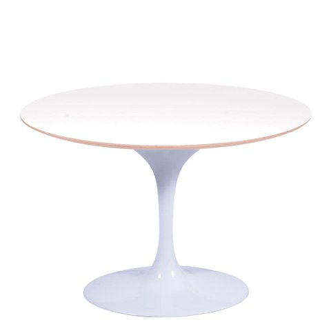 Mesa Saarinen Oval Fórmica Branca 235x122cm - Base Branca