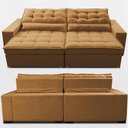 Ver imagem 6 de Sofá Retrátil e Reclinável 2,92m Molas Ensacadas Belle Boucle Caramelo Cama Inbox