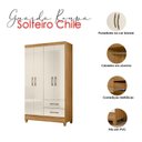 Ver imagem 3 de Guarda Roupa Solteiro Chile e Cômoda Texas Freijó Off White – Moval