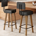 Ver imagem 1 de 2 Banquetas estofadas em couro Estilo Industrial moderno