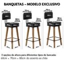 Ver imagem 2 de 2 Banquetas Estofadas em Couro Estilo Industrial Moderno