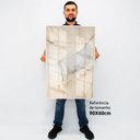 Ver imagem 2 de Quadro Decorativo Caixa Alta com Vidro Abstrato Mármore Branco Perolado TaColado Moldura Madeira 90