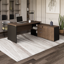 Ver imagem 2 de Mesa Advogado em L Web40 1,90x1,60m C/ Armário Ameixa/preto