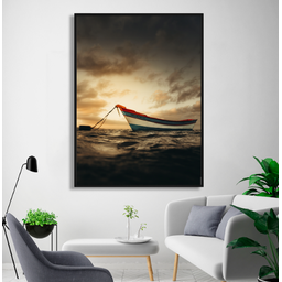 Quadro Decorativo de Azul e Branco no Mar - 1