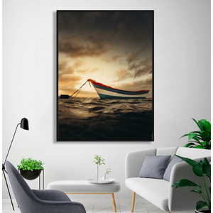 Quadro Decorativo de Azul e Branco no Mar