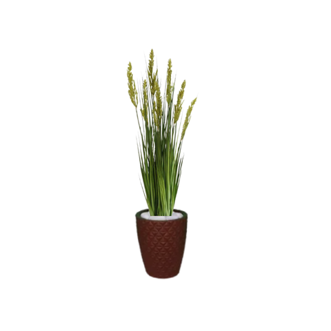 Planta Árvore Artificial Grass com Grão 90 cm Kit + Vaso E. Marrom 30 cm