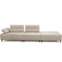 Ver imagem 2 de Sofá 5 Lugares com Puff para Sala Living 337cm Modular Pés Industrial Oslo L06 Couro Bege Areia -