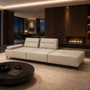 Ver imagem 4 de Sofá 5 Lugares com Puff para Sala Living 337cm Modular Pés Industrial Oslo L06 Couro Bege Areia -