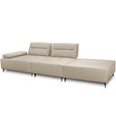 Ver imagem 7 de Sofá 5 Lugares com Puff para Sala Living 337cm Modular Pés Industrial Oslo L06 Couro Bege Areia -