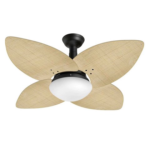 Ventilador de Teto Jet Aspen Venti-delta Preto Rattan Natural 220v