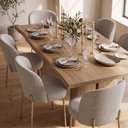Ver imagem 5 de Cadeira Decorativa Elegance Base Champanhe Linho Cinza Claro - Montanaris Decor
