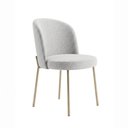Ver imagem 1 de Cadeira Decorativa Elegance Base Champanhe Linho Cinza Claro - Montanaris Decor