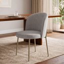 Ver imagem 3 de Cadeira Decorativa Elegance Base Champanhe Linho Cinza Claro - Montanaris Decor