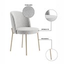 Ver imagem 4 de Cadeira Decorativa Elegance Base Champanhe Linho Cinza Claro - Montanaris Decor