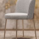 Ver imagem 6 de Cadeira Decorativa Elegance Base Champanhe Linho Cinza Claro - Montanaris Decor