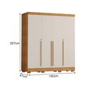 Ver imagem 2 de Guarda Roupa Roupeiro Casal Domus Max 4 Portas 3 Gavetas 8 Prateleiras Alta Capacidade Cedro/Off Whi