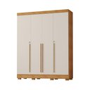 Ver imagem 1 de Guarda Roupa Roupeiro Casal Domus Max 4 Portas 3 Gavetas 8 Prateleiras Alta Capacidade Cedro/Off Whi
