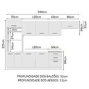 Ver imagem 4 de Armário de Cozinha Completa 330cm Branco Agata Madesa 01