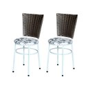 Ver imagem 1 de 2 Cadeiras para Cozinha Branca Hawai Marrom Assento Floral Cor:floral Branco