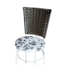 Ver imagem 5 de 2 Cadeiras para Cozinha Branca Hawai Marrom Assento Floral Cor:floral Branco