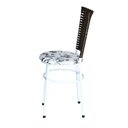Ver imagem 3 de 2 Cadeiras para Cozinha Branca Hawai Marrom Assento Floral Cor:floral Branco