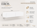 Ver imagem 3 de Aparador Buffet Suspenso para Sala de Jantar Bar em Casa Adega Eros Branco 110cm com 2 Gavetas