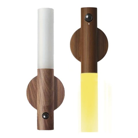Luminaria Sensor Movimento Kit 2 Uni Led Bastao Magnetico Parede Detecta Presença Quarto Sala Casa I