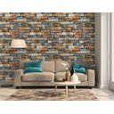 Ver imagem 1 de Papel de Parede Tijolos Queimados Arte Destaque 1,50 Metros