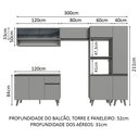 Ver imagem 4 de Armário de Cozinha Completa 300cm Cinza Nice Madesa 09