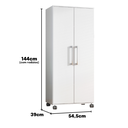 Ver imagem 4 de Armario Lavanderia Marcela 2 Pts 1,40m com Rodinhas Branco