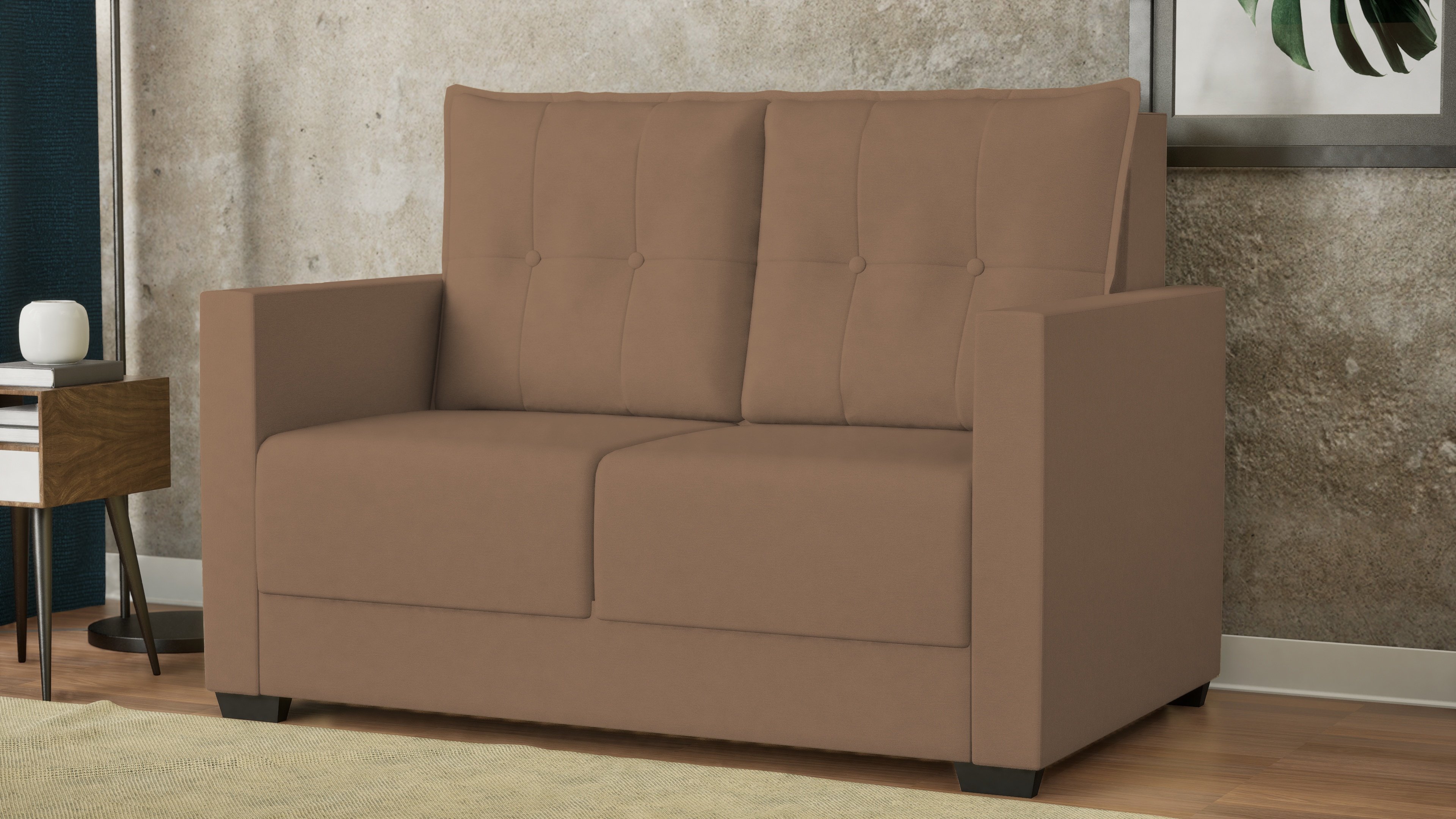 Sofa 2 Lugares Pequeno Confortavel 1,40m Berlim Bellamado:marrom - 4