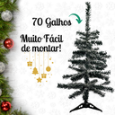 Ver imagem 2 de Árvore Pinheiro de Natal Luxo Verde Nevada 90cm C/ 70 Galhos