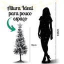 Ver imagem 3 de Árvore Pinheiro de Natal Luxo Verde Nevada 90cm C/ 70 Galhos