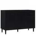 Ver imagem 2 de Balcão Gabinete de Pia para Cozinha 120cm 3 Portas Classic P11 Preto - Mpozenato