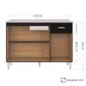 Balcão Gabinete de Pia para Cozinha 120cm 3 Portas Classic P11 Preto - Mpozenato - 4