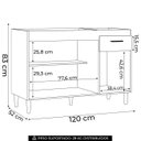 Ver imagem 4 de Balcão Gabinete de Pia para Cozinha 120cm 3 Portas Classic P11 Preto - Mpozenato