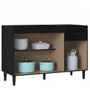 Ver imagem 5 de Balcão Gabinete de Pia para Cozinha 120cm 3 Portas Classic P11 Preto - Mpozenato