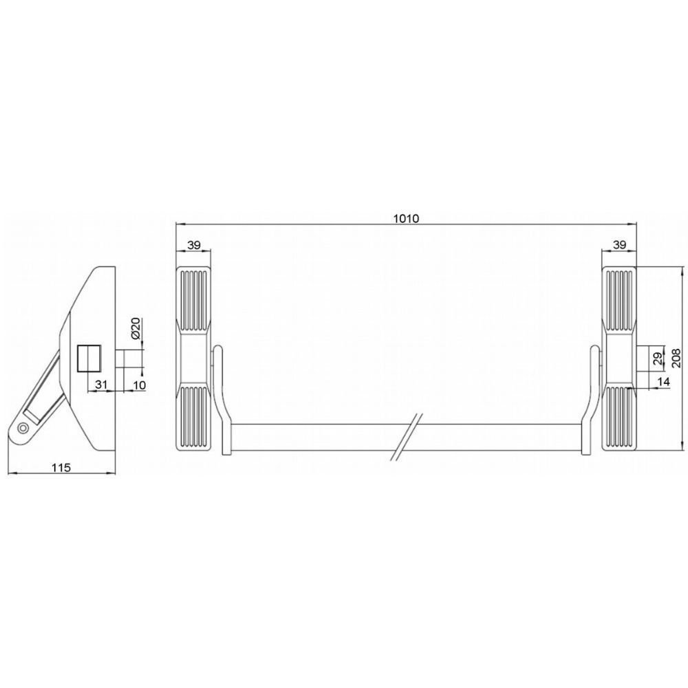 Barra Antipânico 3 Pontos de Fixação Push para Porta Dupla 1900 Prata Soprano - 2