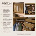 Ver imagem 2 de Guarda Roupa Casal Roupeiro 6 Portas 2 Gav Espelho Quarto Nature