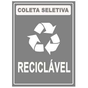 Placa Coleta Seletiva Condomínio Material Reciclável - Lixo Reciclável 15x20cm Tacolado 05 Unidades