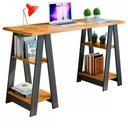 Ver imagem 2 de Mesa Escrivaninha Vigor 4 Prateleiras Cinamomo/grafite - Jcm Móveis