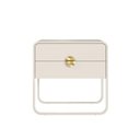 Ver imagem 4 de Mesa de Cabeceira 60cm 2 Gavetas Orgânica Pé Metal Luna Off White 28062
