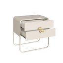 Ver imagem 5 de Mesa de Cabeceira 60cm 2 Gavetas Orgânica Pé Metal Luna Off White 28062