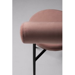 Cadeira Roll Encosto Canelado Off White Assento Courissimo Caramelo Base Aço Carbono Preto - Casa Ma - 6