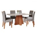 Ver imagem 2 de Mesa de Jantar 6 Lugares Maitê Clarice com Vidro Cinamomo/off White/grafite - Cimol