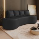 Ver imagem 1 de Sofá 3 Lugares Orgânico 210cm com Almofadas Benin Sintético Pu Preto B03 - D’Rossi