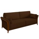 Ver imagem 1 de Sofá Decorativo 3 Lugares 222cm Market Veludo Marrom - Gran Belo