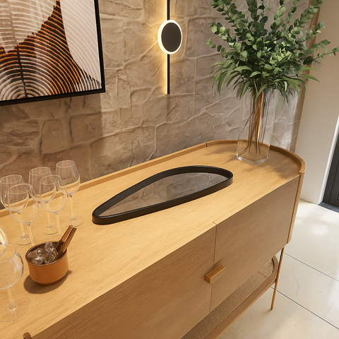 Bandeja Tulum - Linha Metal - - Off White - 40x16
