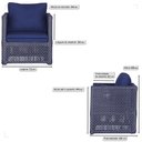 Ver imagem 2 de 4 Poltronas Madri Alumínio Corda Náutica Estofado 10 Trama Azul
