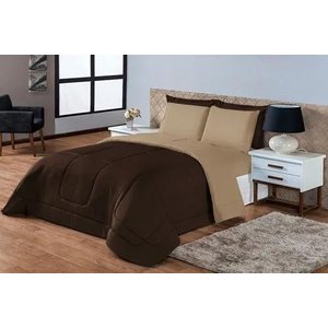 Edredom Cama Casal Microfibra Dupla Face Liso Toque Macio